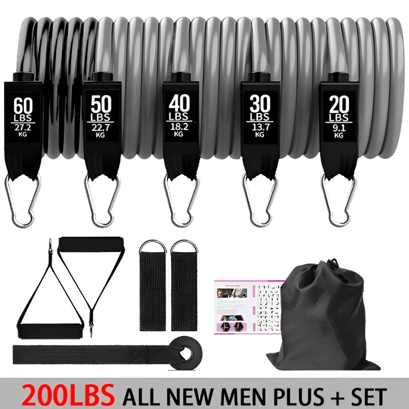 11-Piece 200LBS Resistance Bands Set