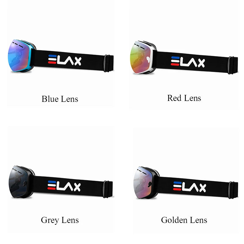 ELAX Double Layers Anti-Fog Ski Goggles