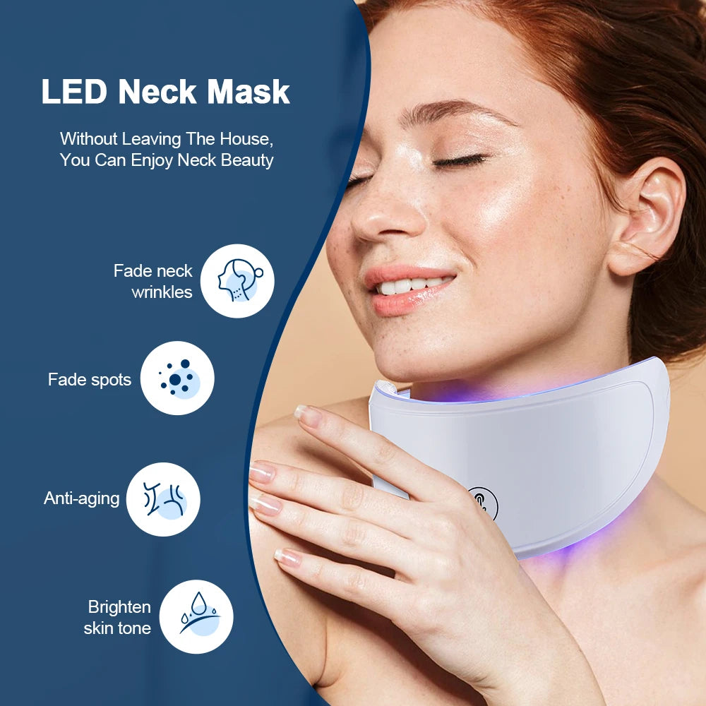 7-Color LED Facial & Neck Therapy Mask – Skin Tightening & Anti-Aging