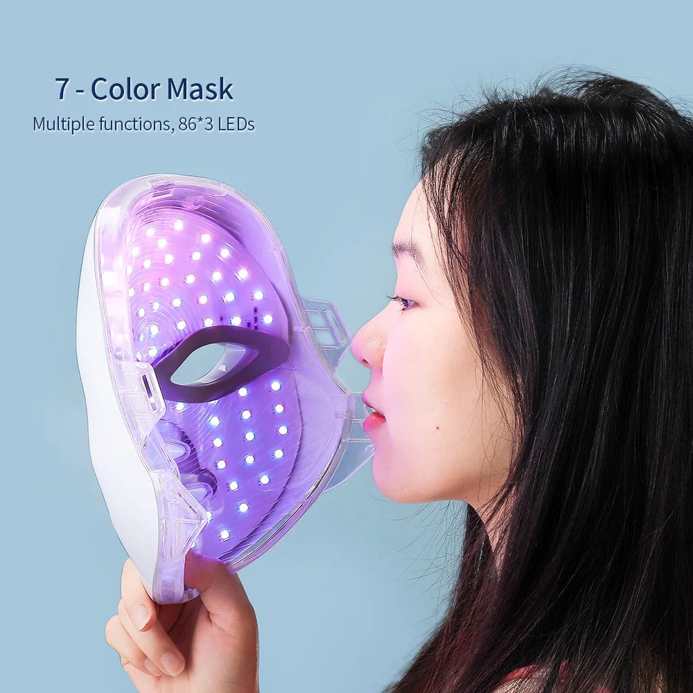 7-Color LED Facial & Neck Therapy Mask – Skin Tightening & Anti-Aging