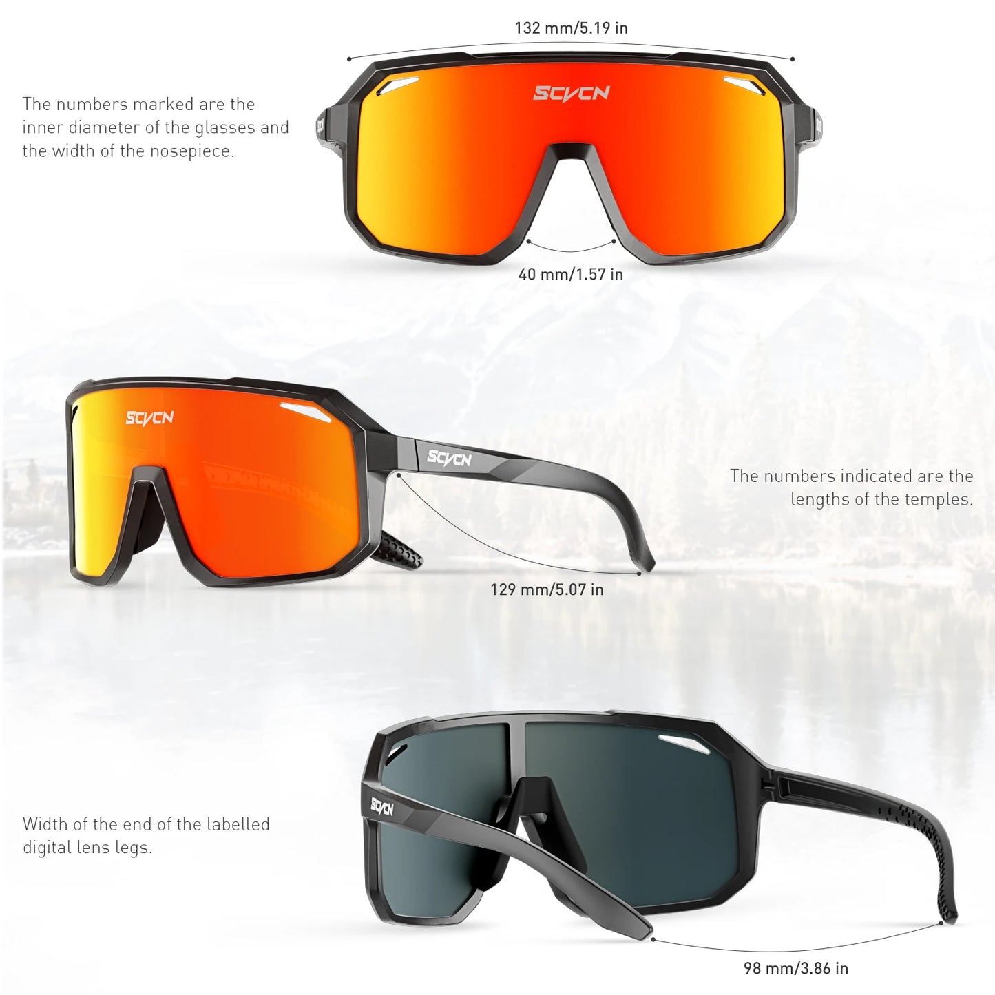 SCVCN Cycling Glasses Sport Sunglasses for Men & Women