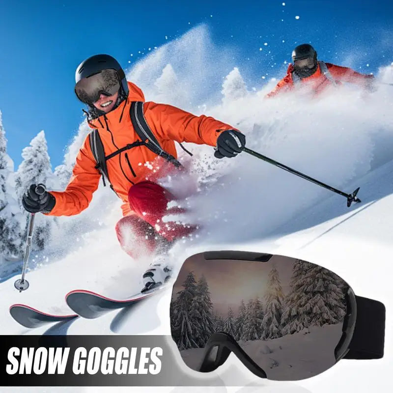 Snowboard Goggles for Glasses - Anti-Fog, Cold Weather, TPU Frame