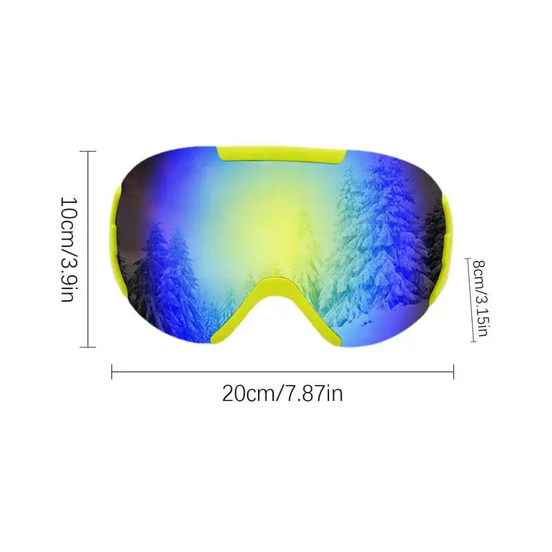 Snowboard Goggles for Glasses - Anti-Fog, Cold Weather, TPU Frame