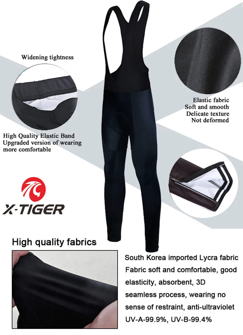 X-TIGER Winter Thermal Cycling Bib Trousers with 5D Gel Pad