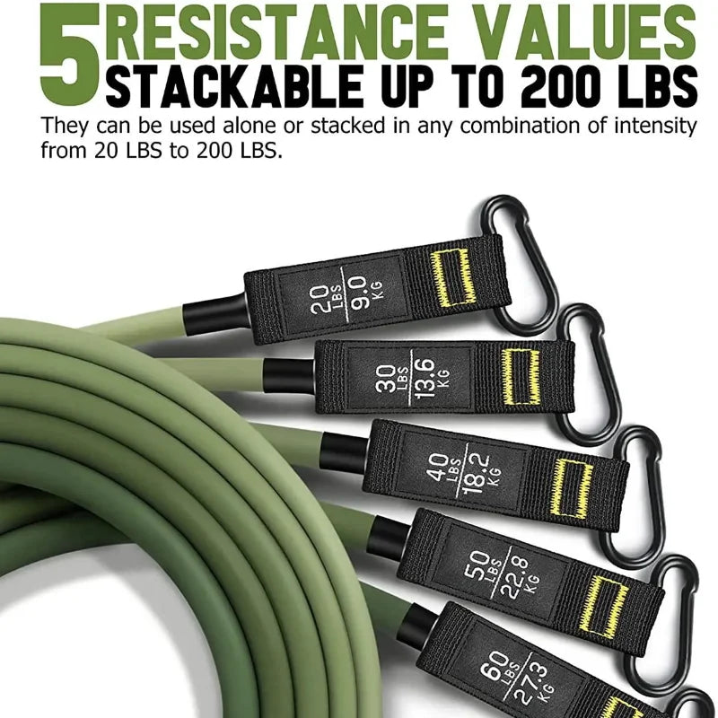 11-Piece 200LBS Resistance Bands Set