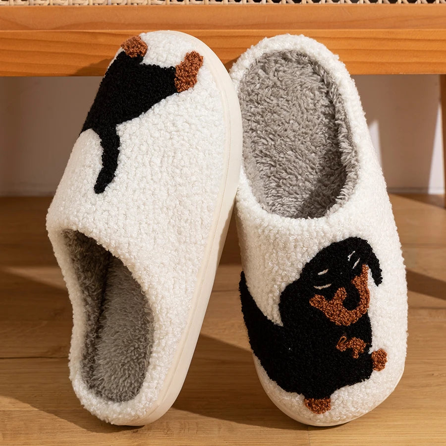 Cute Dachshund Dog Women Slippers - Warm & Lightweight