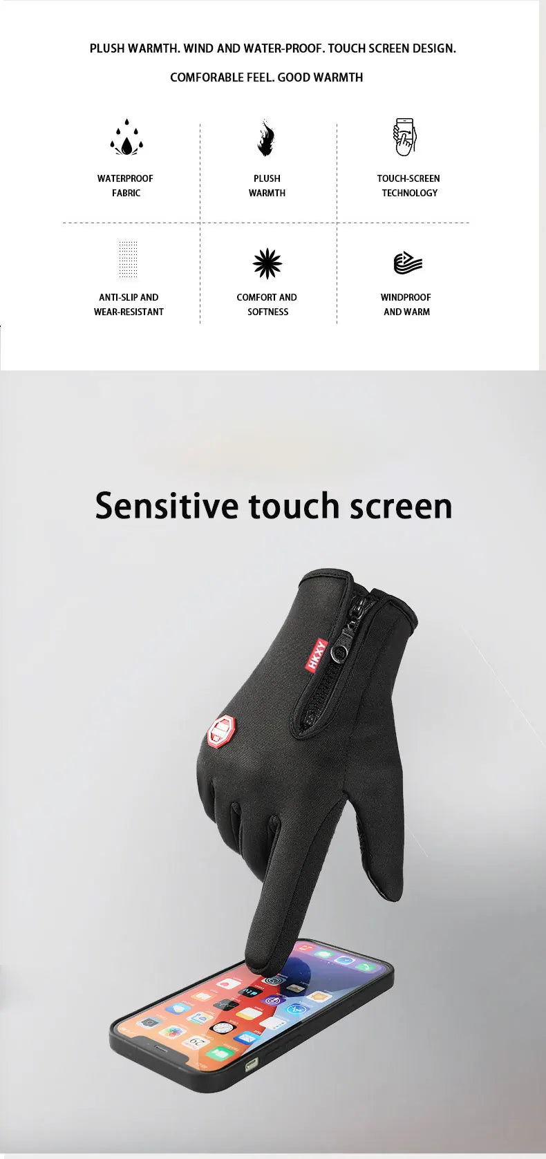 Winter Waterproof Touchscreen Gloves for Men & Women