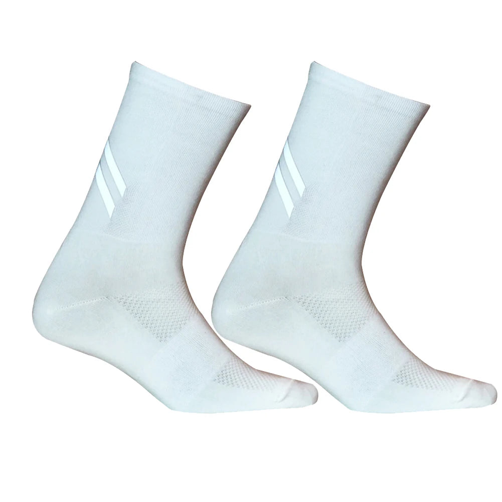 High Reflective Cycling Socks - Moisture-Wicking, Breathable Mid-Calf Socks for Sports & Fitness