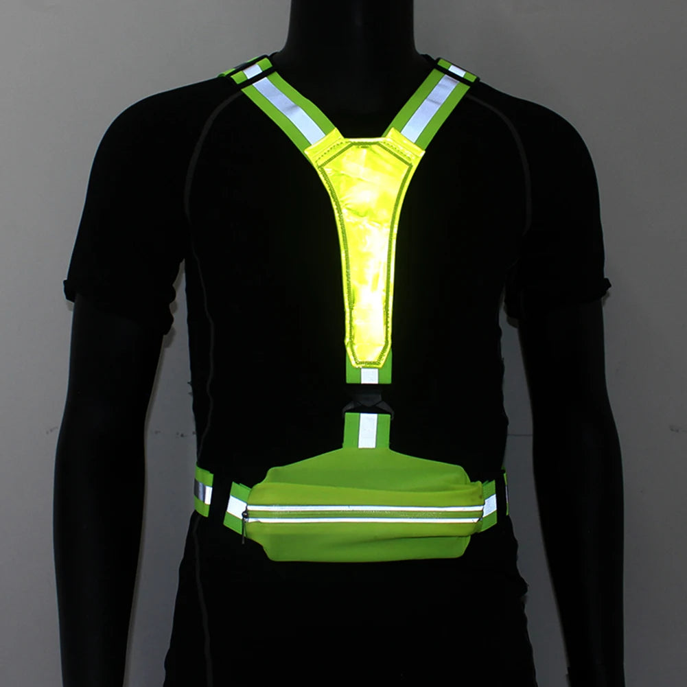 LED Reflective Elastic Vest for Night Running & Cycling Safety