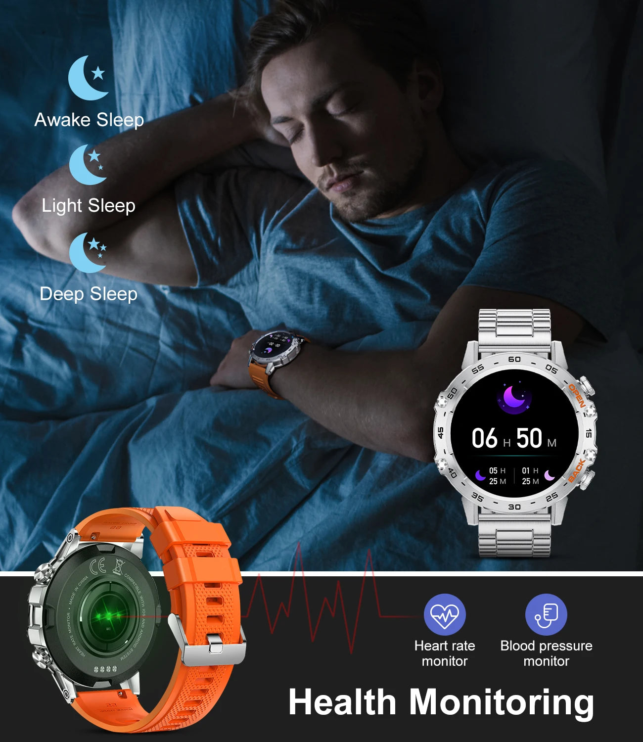 LIGE 1.39" Bluetooth Smart Watch for Men - Fitness & Health Monitor