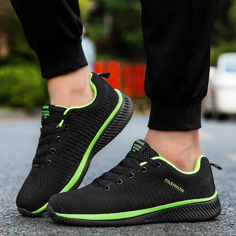 Men's Knit Running Walking Shoes - Breathable Casual Sneakers