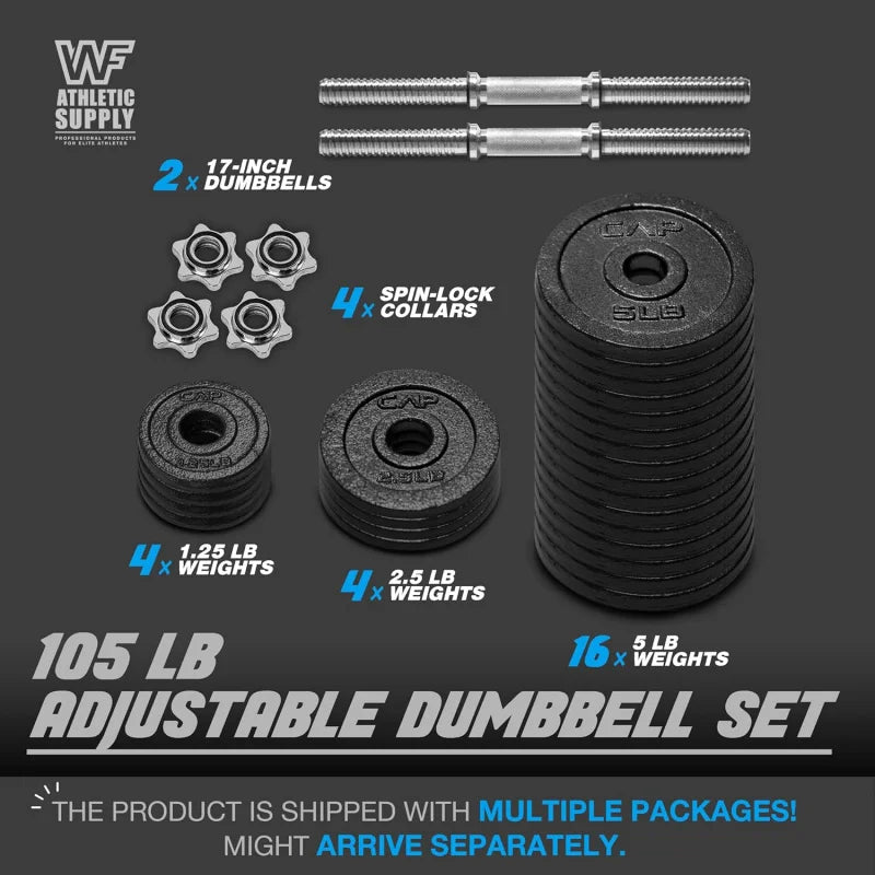 AQCAPHAUS Adjustable Dumbbells (20lb-100lb) for Home Gym