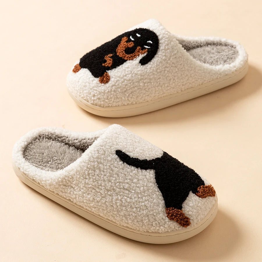 Cute Dachshund Dog Women Slippers - Warm & Lightweight