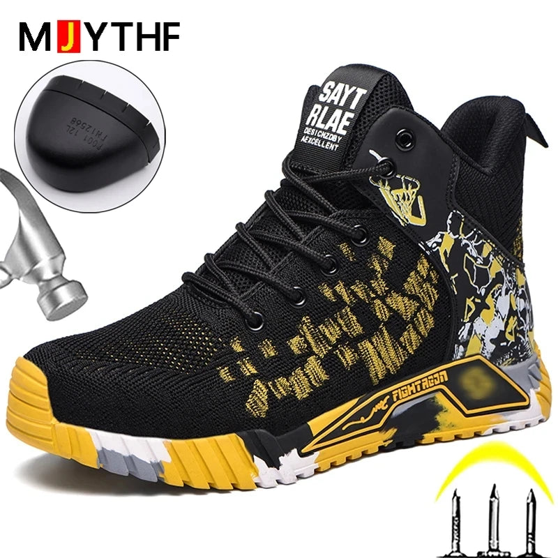 High Top Safety Shoes for Men – Anti-Impact & Puncture-Proof Work Boots