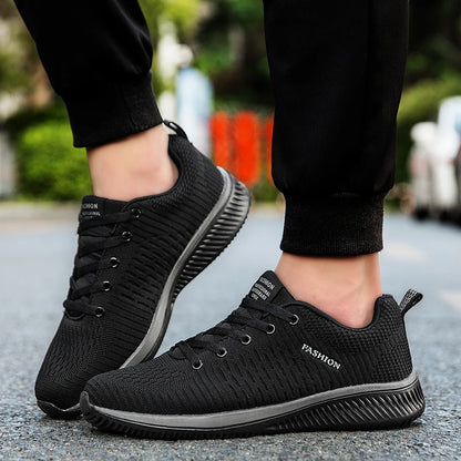 Men's Knit Running Walking Shoes - Breathable Casual Sneakers