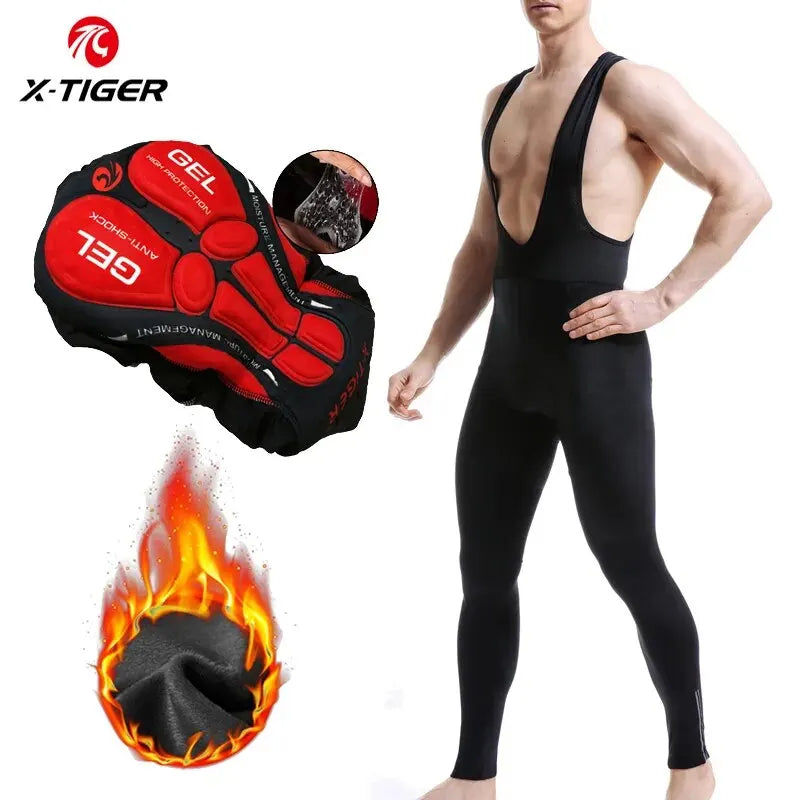 X-TIGER Winter Thermal Cycling Bib Trousers with 5D Gel Pad