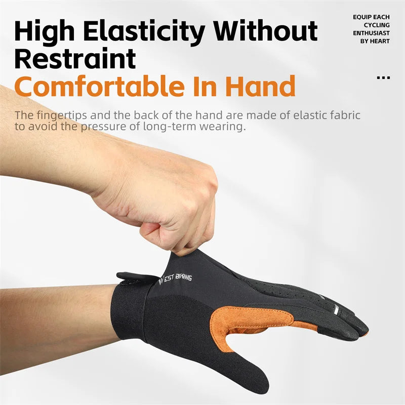 WEST BIKING Men's Winter Touchscreen Cycling Gloves - Thin, Breathable, Anti-Slip