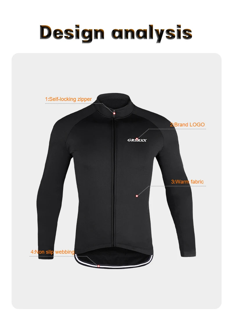 GRSRXX Winter Warm Cycling Jacket - Unisex Mountain Bike Jersey