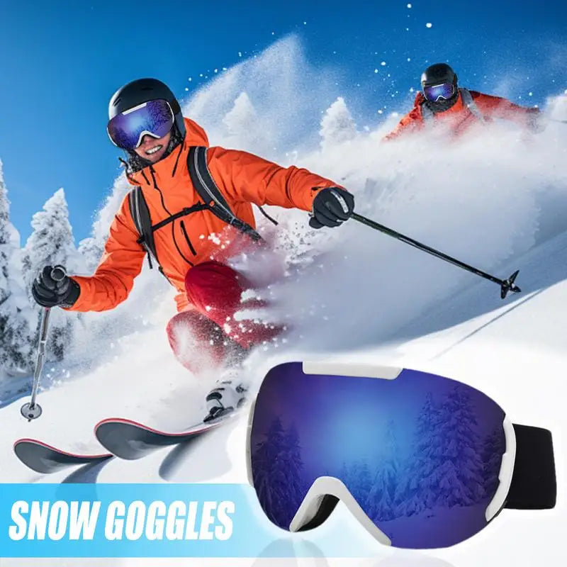 Snowboard Goggles for Glasses - Anti-Fog, Cold Weather, TPU Frame