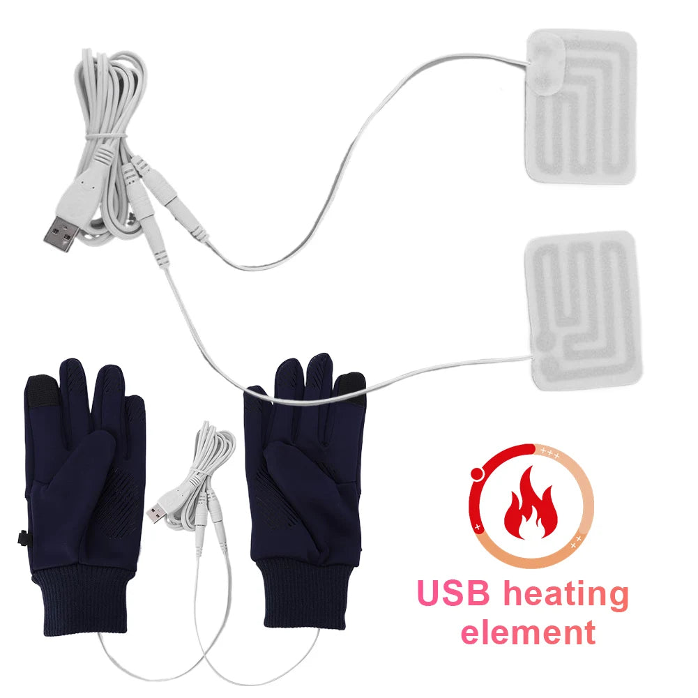 Electric USB Heated Gloves for Skiing & Outdoor Activities