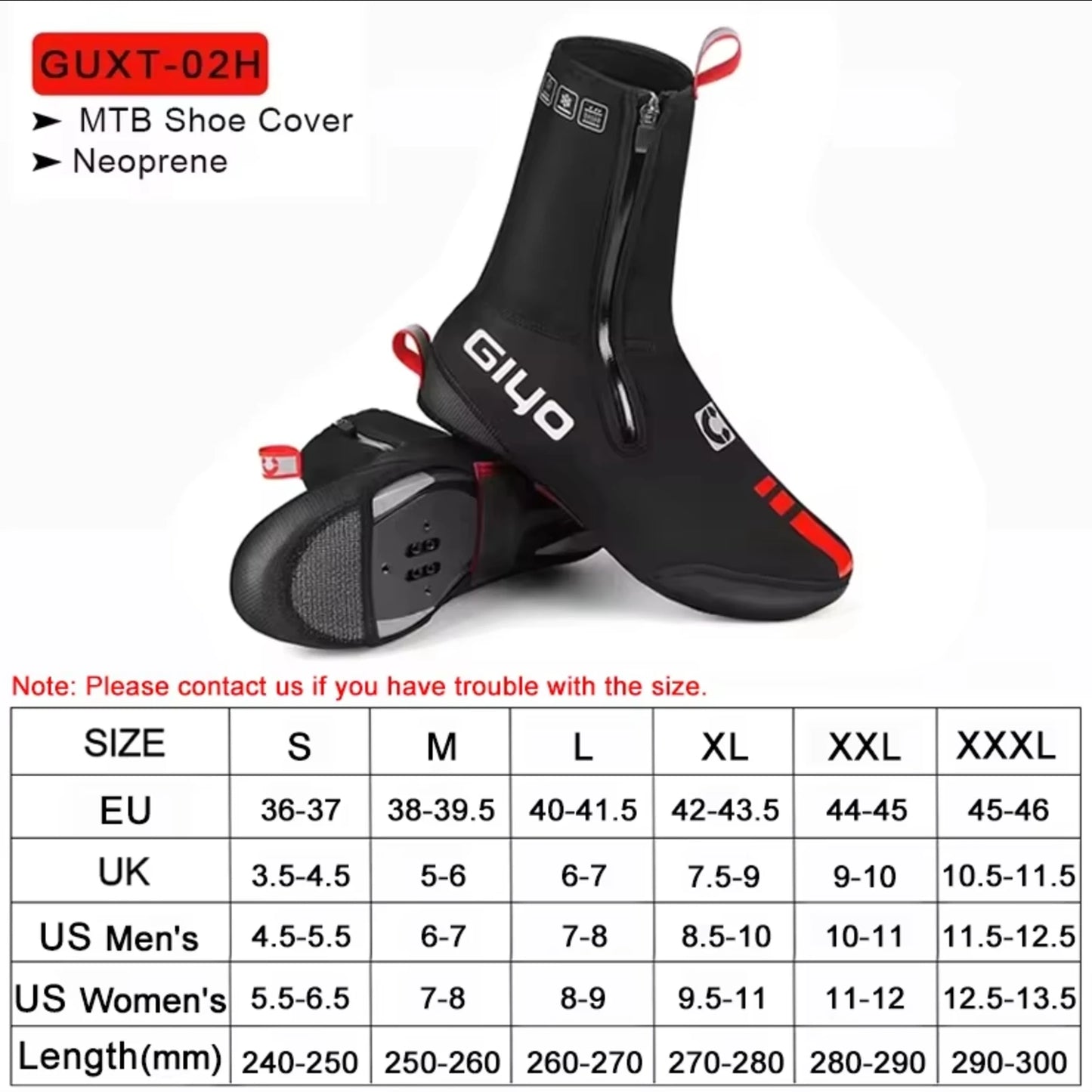 GIYO Waterproof Winter Cycling Shoe Covers for Men & Women - MTB & Road Bike Racing Overshoes