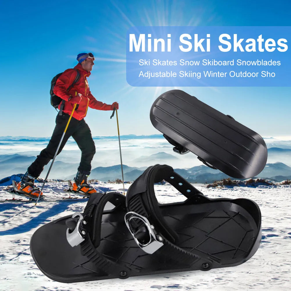 Mini Short Ski Skates - Adjustable & Portable Ski Shoes