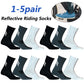 High Reflective Cycling Socks - Moisture-Wicking, Breathable Mid-Calf Socks for Sports & Fitness