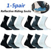 High Reflective Cycling Socks - Moisture-Wicking, Breathable Mid-Calf Socks for Sports & Fitness