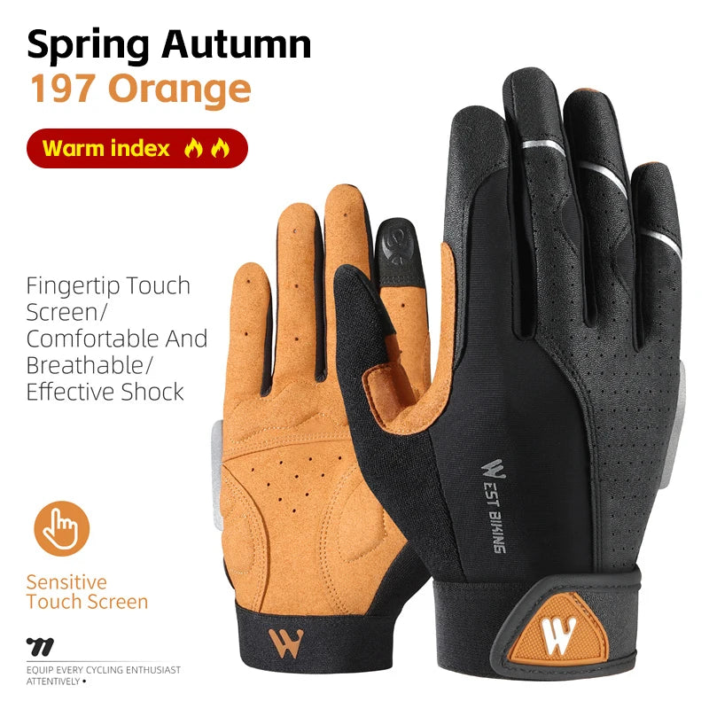 WEST BIKING Men's Winter Touchscreen Cycling Gloves - Thin, Breathable, Anti-Slip