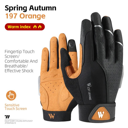 WEST BIKING Men's Winter Touchscreen Cycling Gloves - Thin, Breathable, Anti-Slip