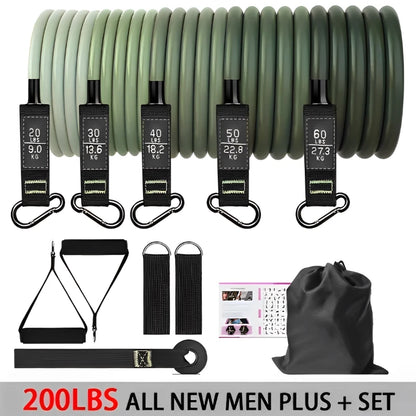 11-Piece 200LBS Resistance Bands Set