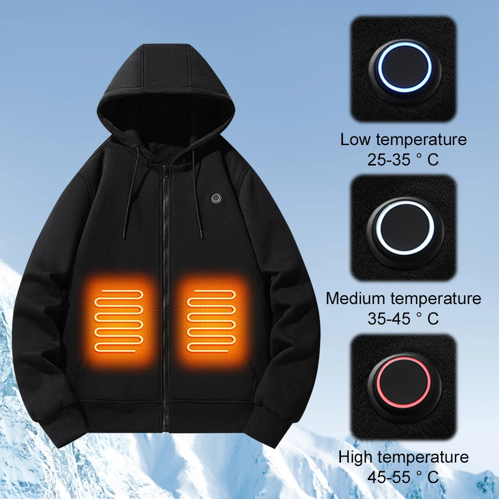 Men & Women Outdoor Electric Heated Hoodie - USB Charging Winter Warm Sportswear