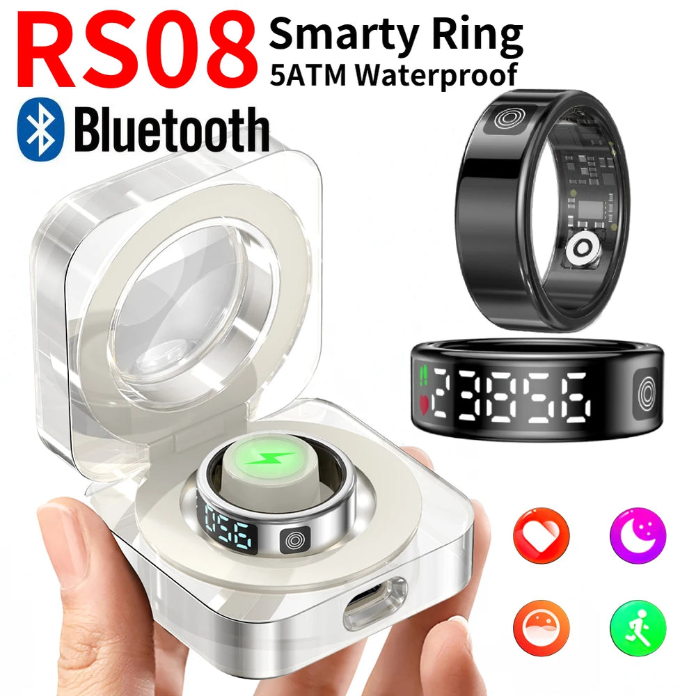 RS08 Smart Ring - 5ATM Waterproof Health & Fitness Tracker with Bluetooth 5.1