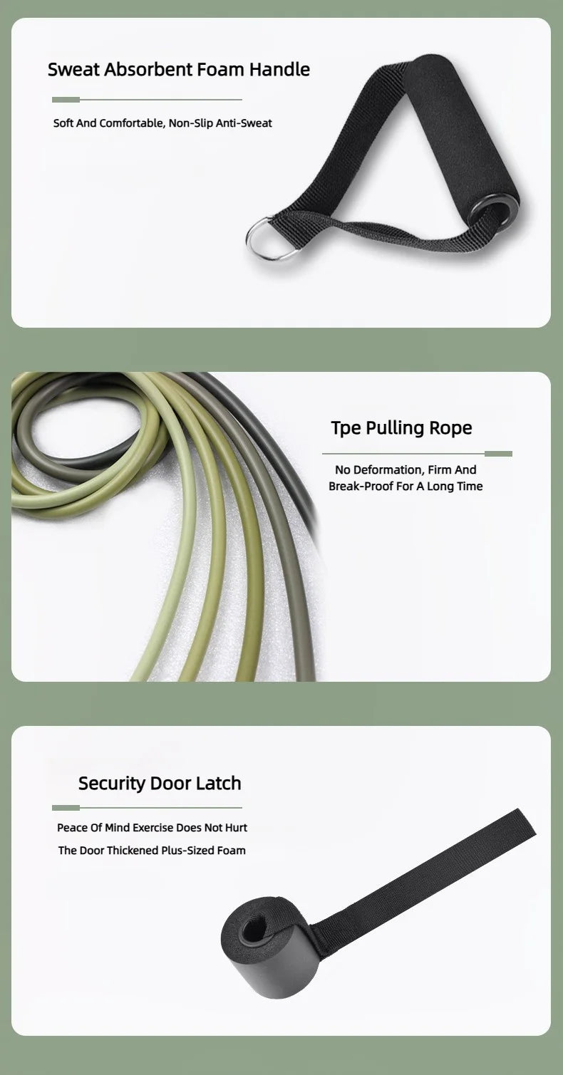 11-Piece 200LBS Resistance Bands Set