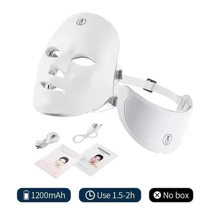 7-Color LED Facial & Neck Therapy Mask – Skin Tightening & Anti-Aging