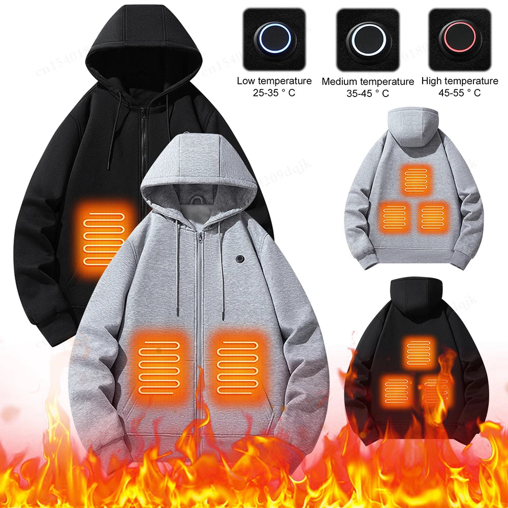 Men & Women Outdoor Electric Heated Hoodie - USB Charging Winter Warm Sportswear