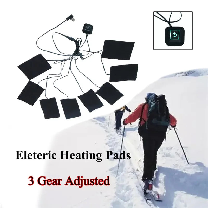 USB Charging Heated Vest & Pants for Winter - Carbon Fiber Heating Pads for Camping, Skiing & Hiking