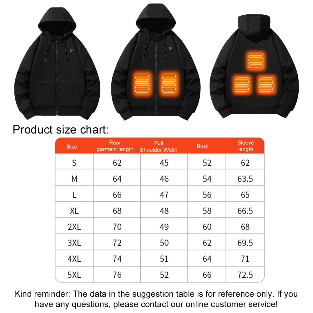 Men & Women Outdoor Electric Heated Hoodie - USB Charging Winter Warm Sportswear