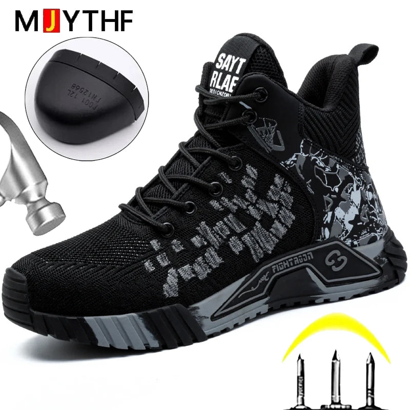 High Top Safety Shoes for Men – Anti-Impact & Puncture-Proof Work Boots