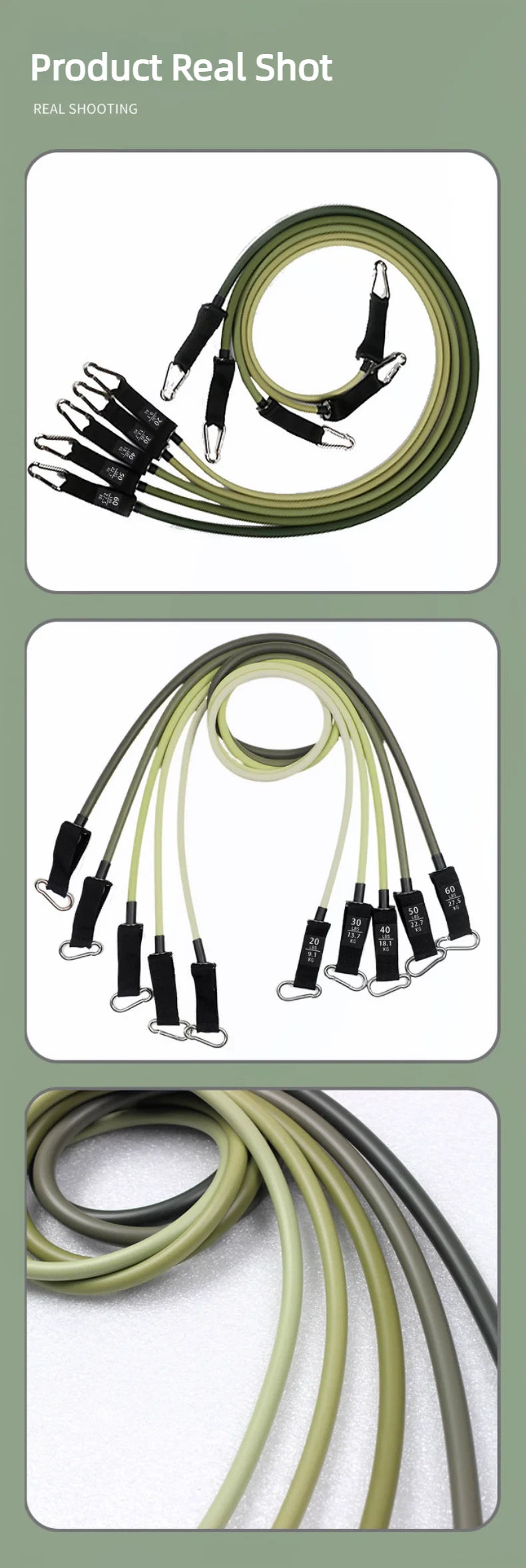 11-Piece 200LBS Resistance Bands Set