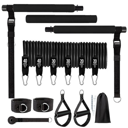 MIAO 11pcs Portable Pilates Bar Kit – Home Gym Workout Set