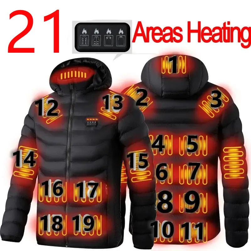 21/2 Areas Heated Jacket for Men & Women - USB Heating Vest