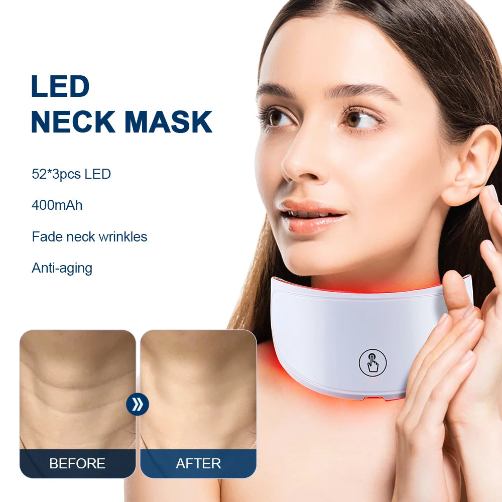 7-Color LED Facial & Neck Therapy Mask – Skin Tightening & Anti-Aging