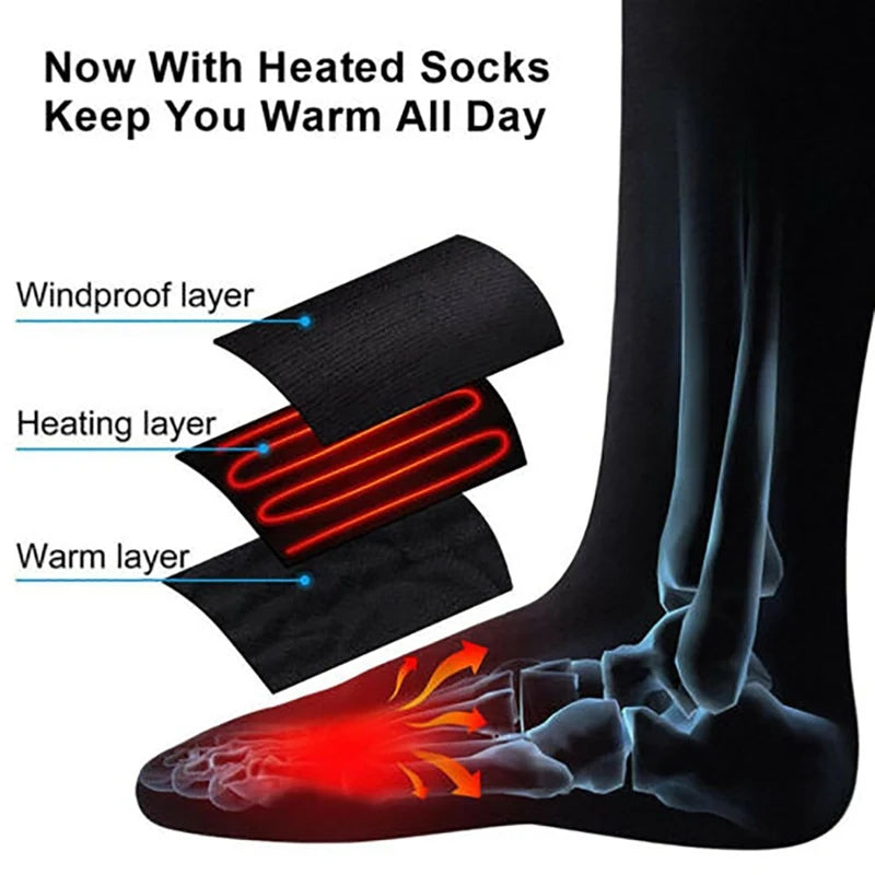 Electric Heated Socks – Thermal Cotton Battery-Powered for Winter Sports